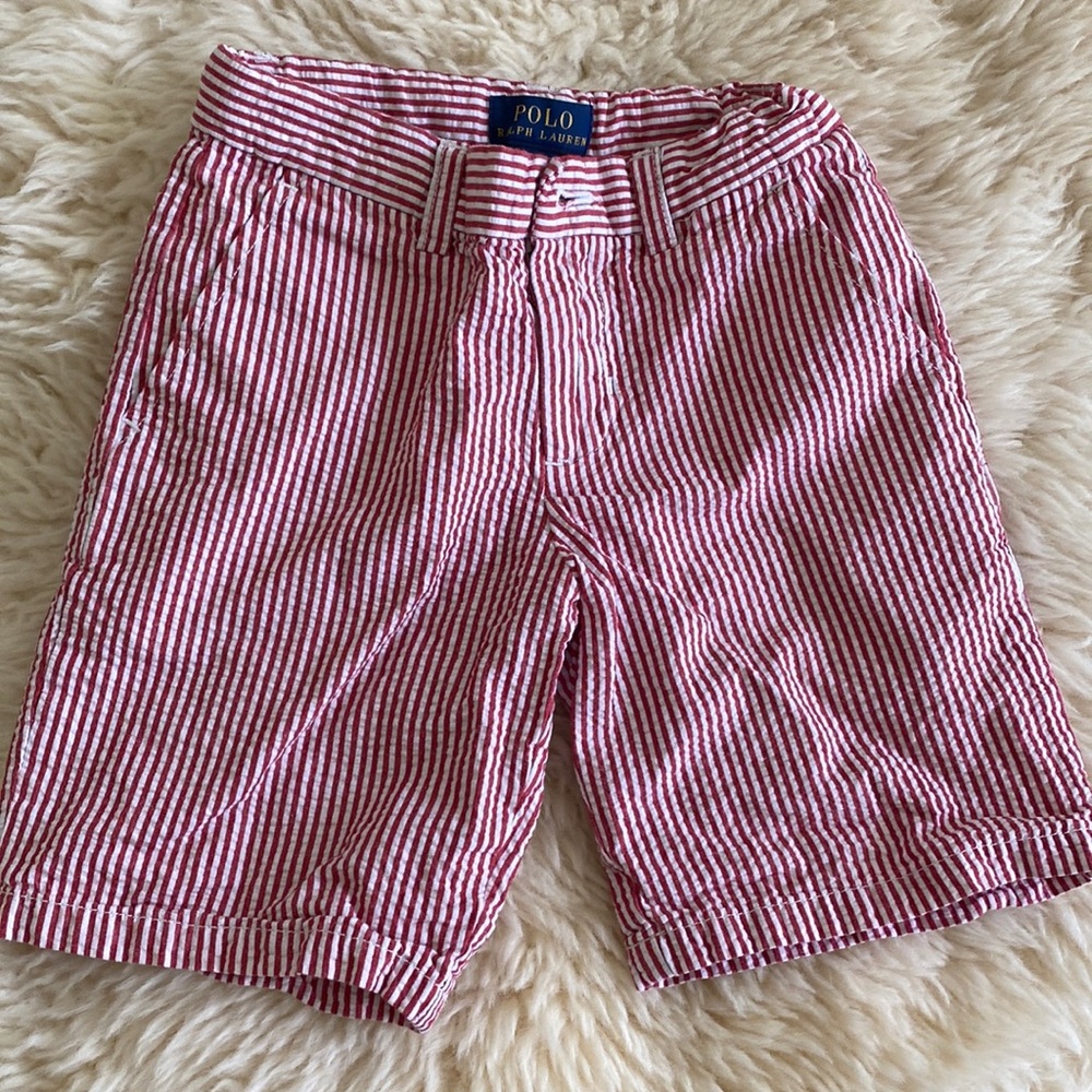 Polo by Ralph Lauren kids red seersucker shorts - 5